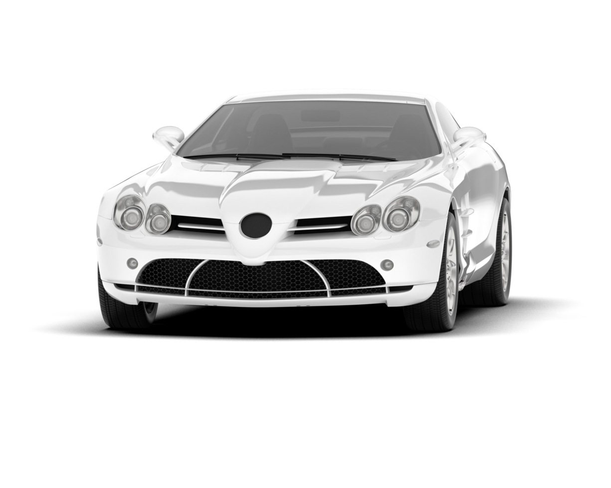 White sport car on transparent background. 3d rendering - illustration png