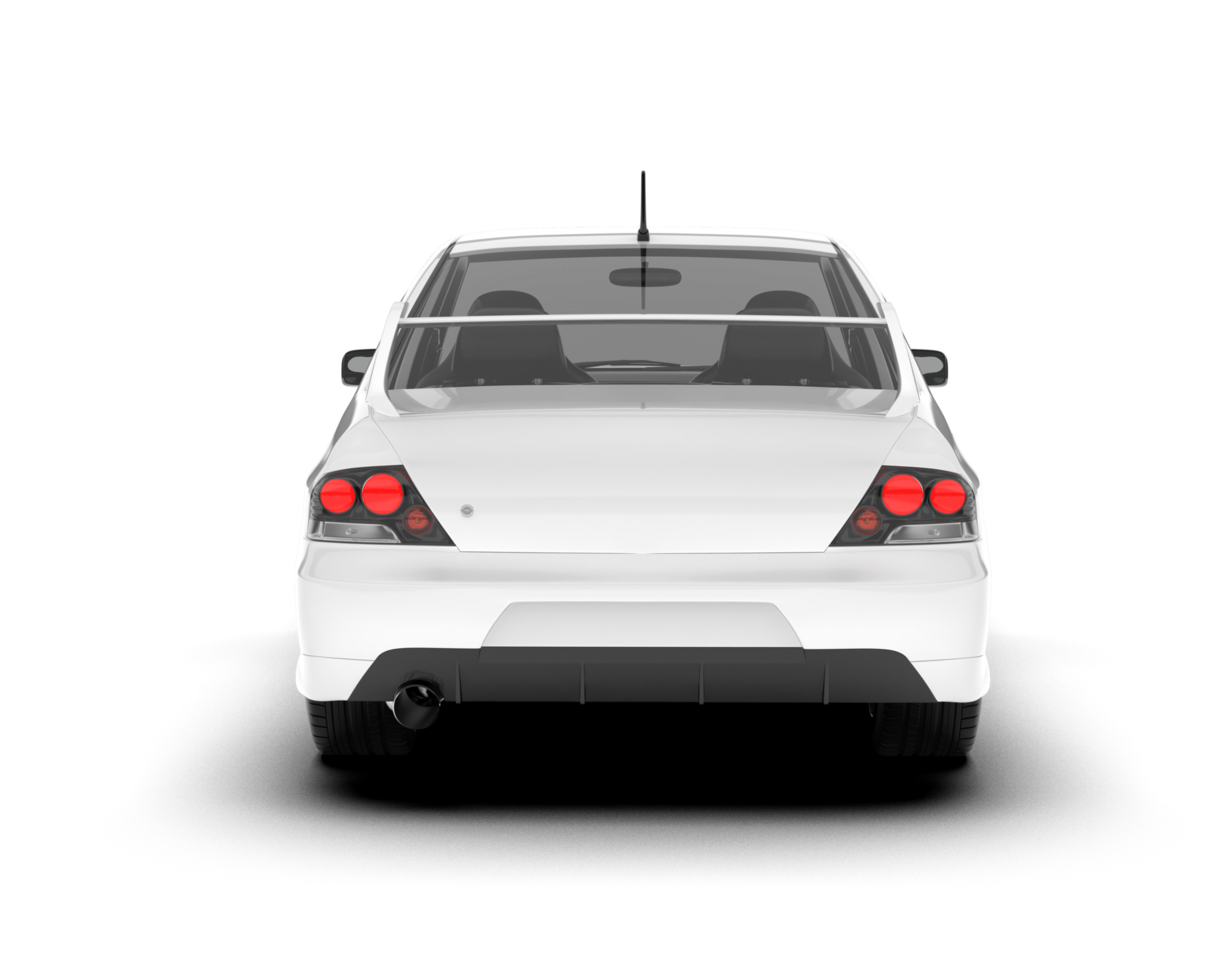 White sport car on transparent background. 3d rendering - illustration png