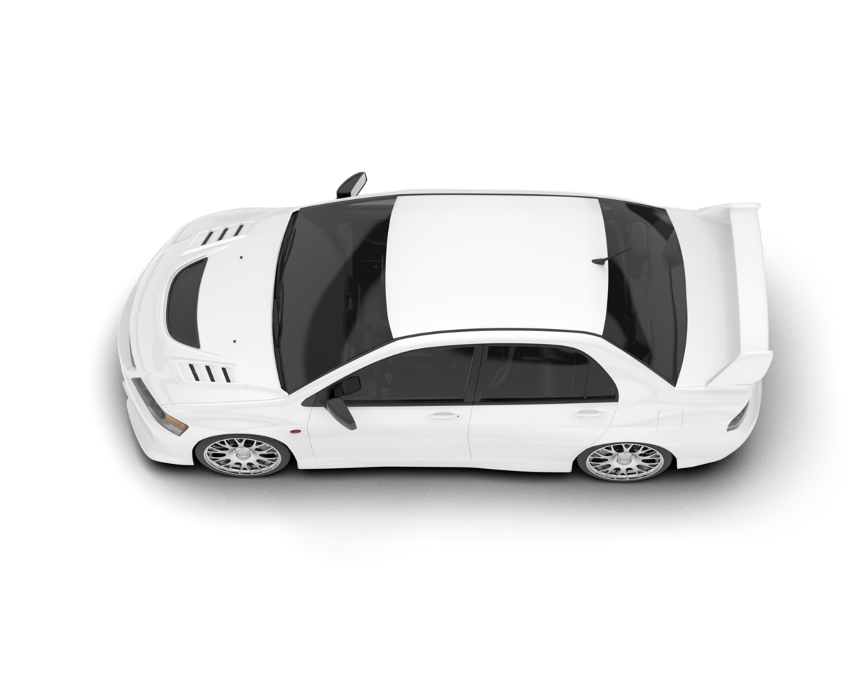 White sport car on transparent background. 3d rendering - illustration png