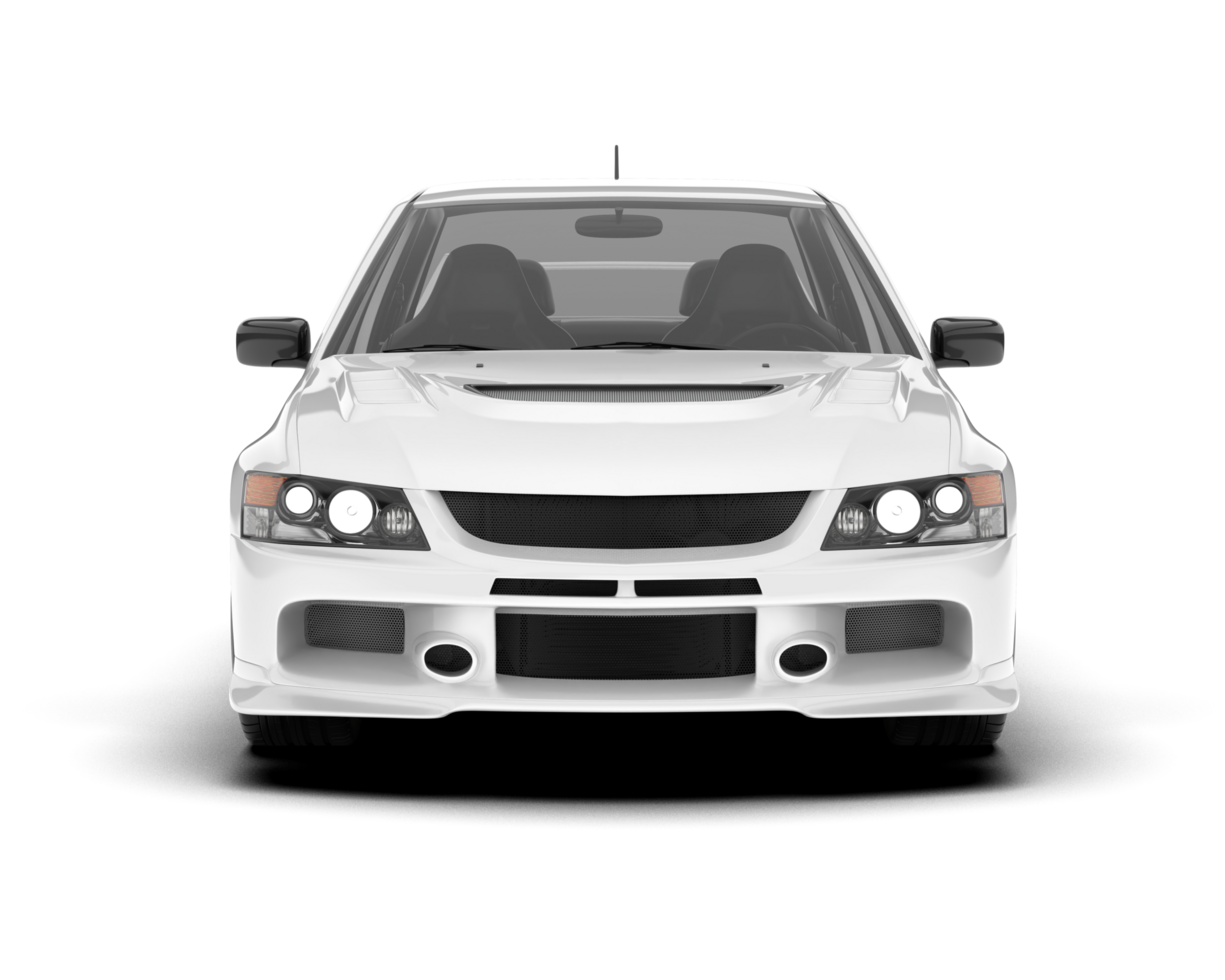 White sport car on transparent background. 3d rendering - illustration png