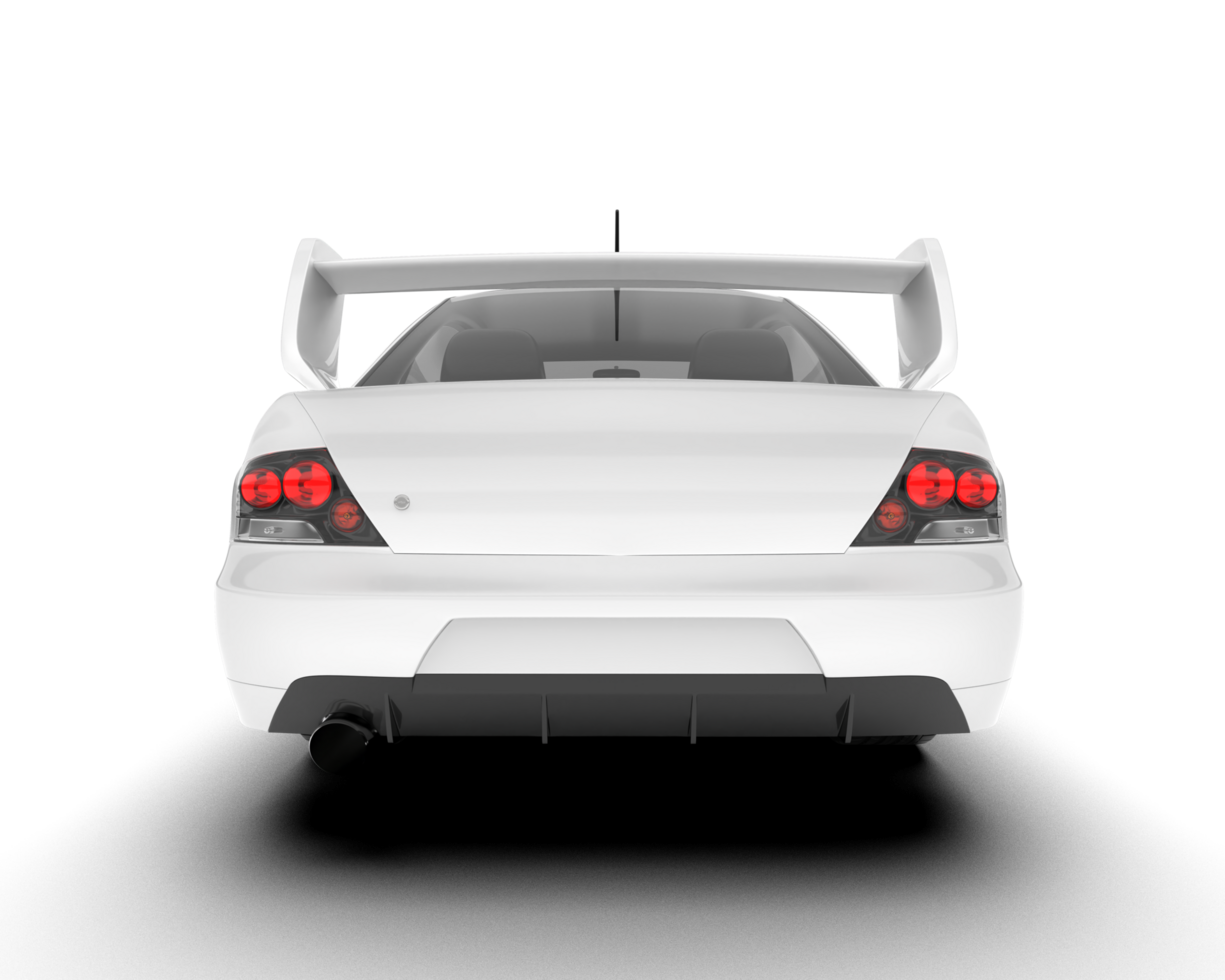 White sport car on transparent background. 3d rendering - illustration png