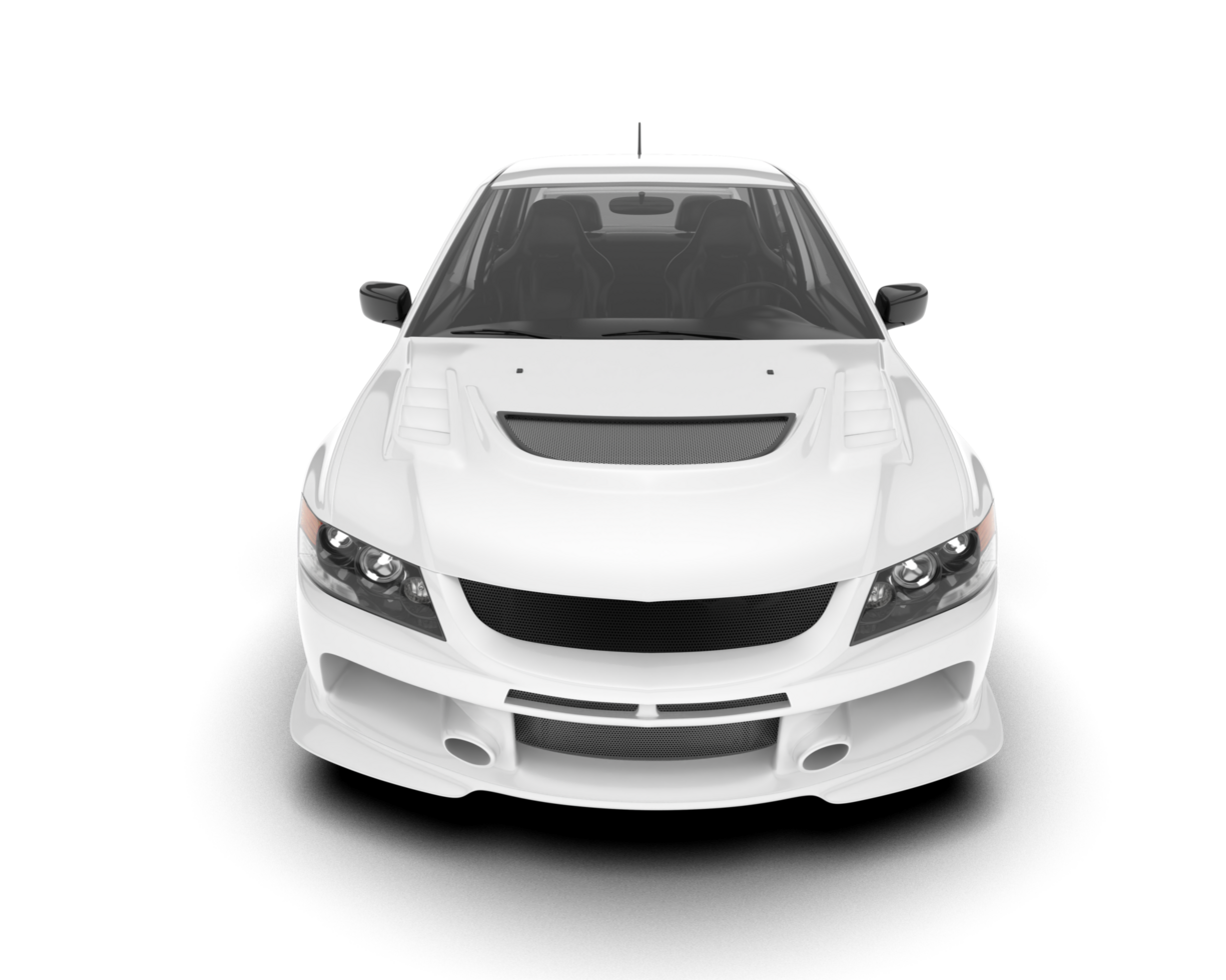 White sport car on transparent background. 3d rendering - illustration png