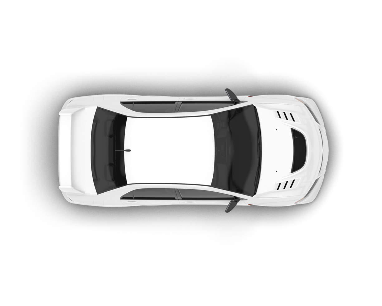 White sport car on transparent background. 3d rendering - illustration png