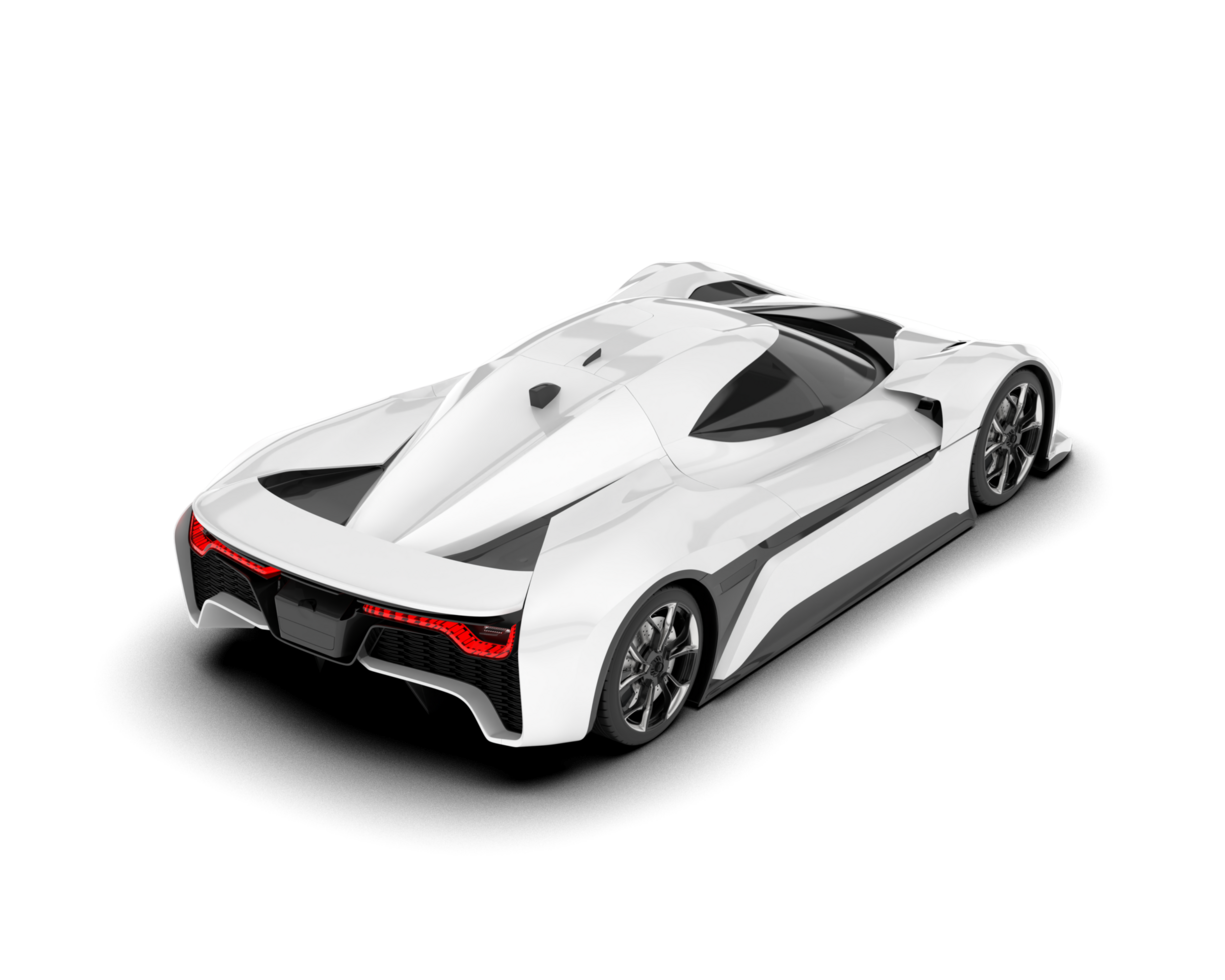 White sport car on transparent background. 3d rendering - illustration png