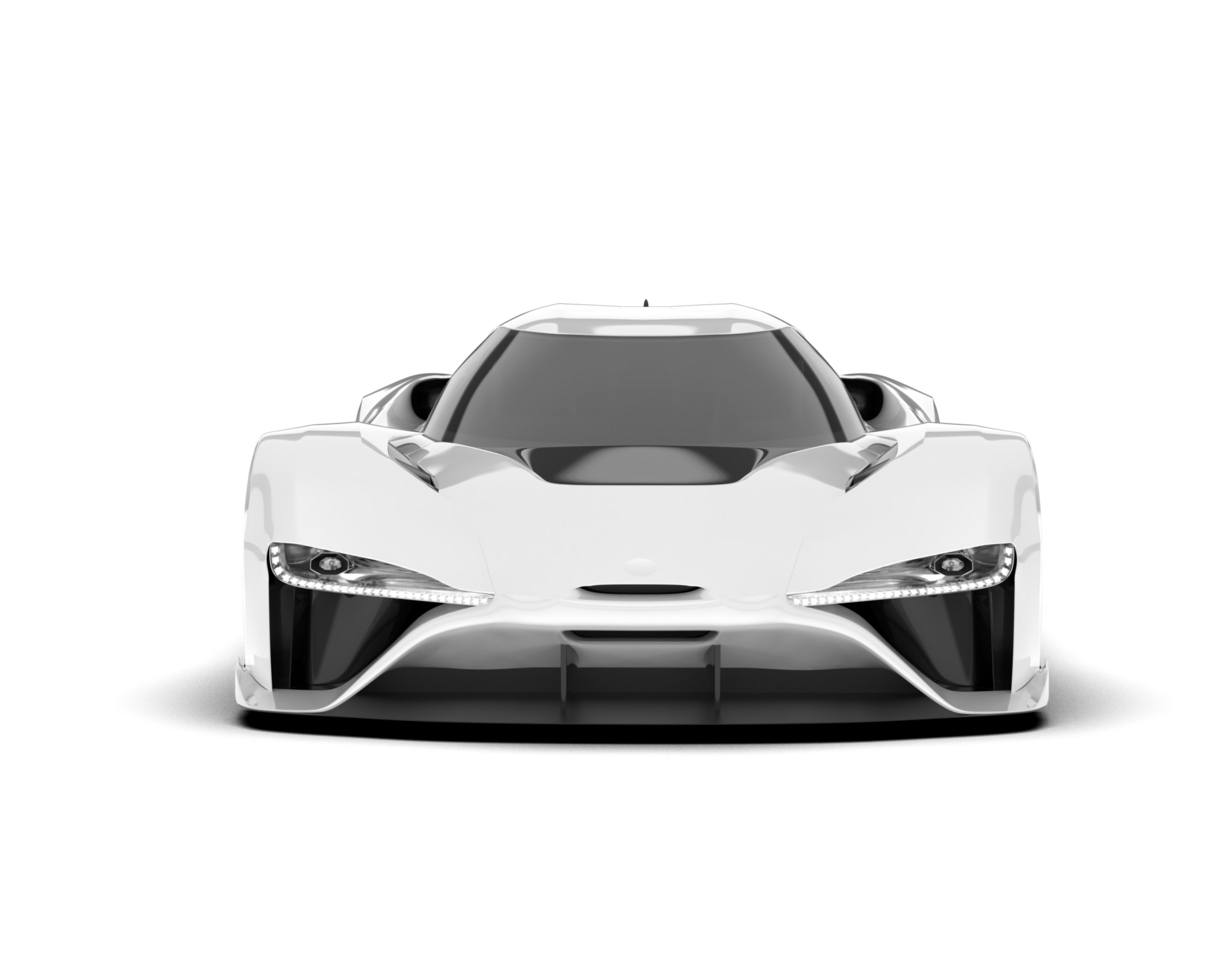 White sport car on transparent background. 3d rendering - illustration png