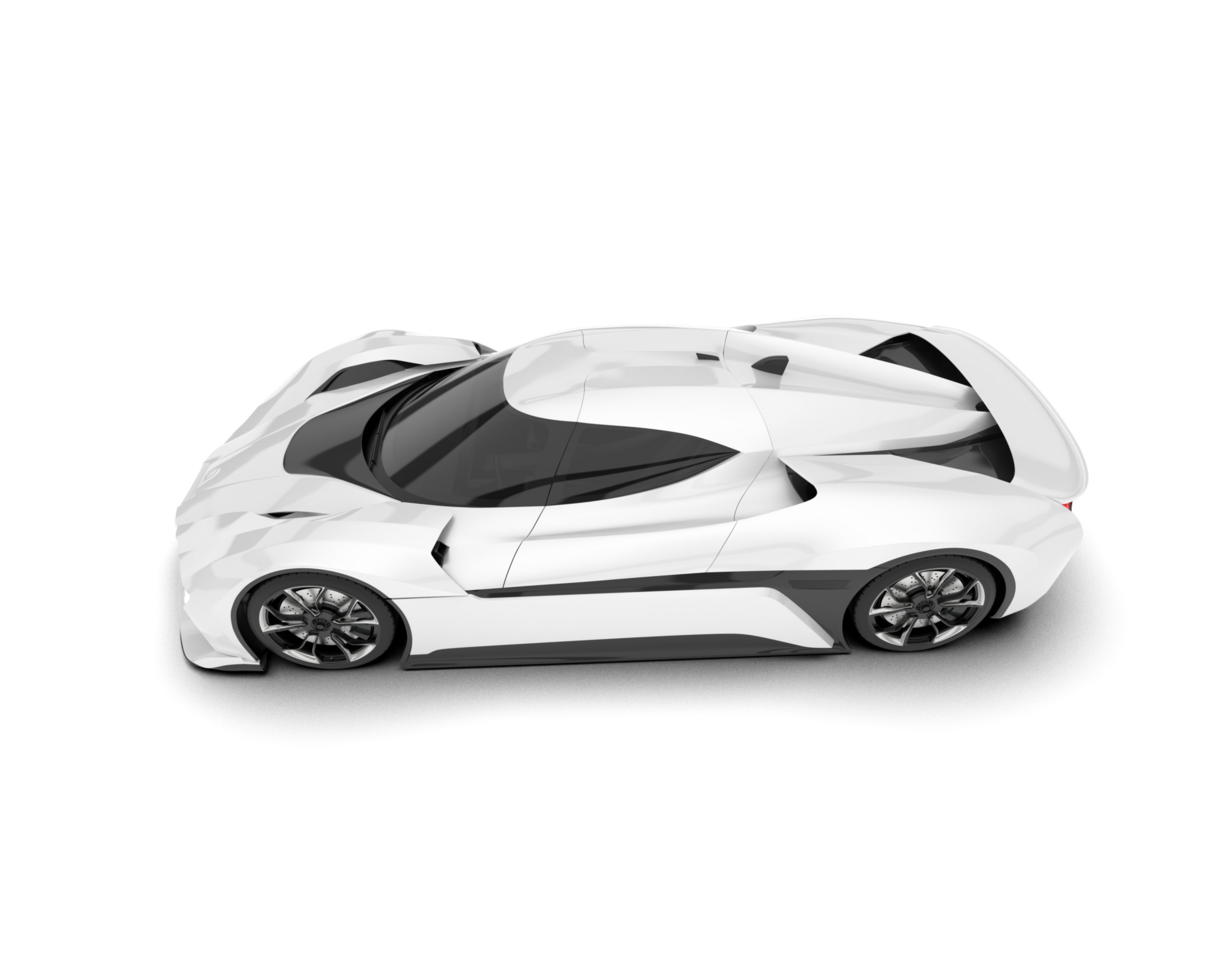 White sport car on transparent background. 3d rendering - illustration png