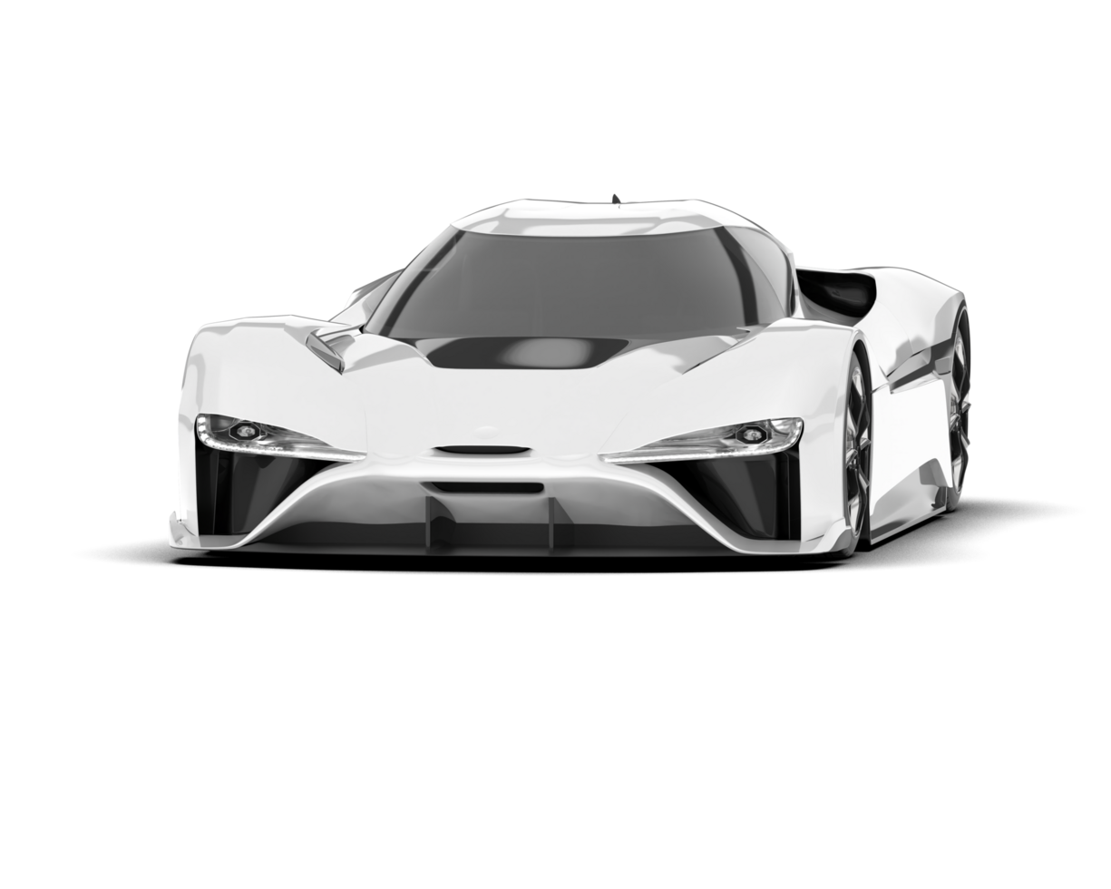 White sport car on transparent background. 3d rendering - illustration png