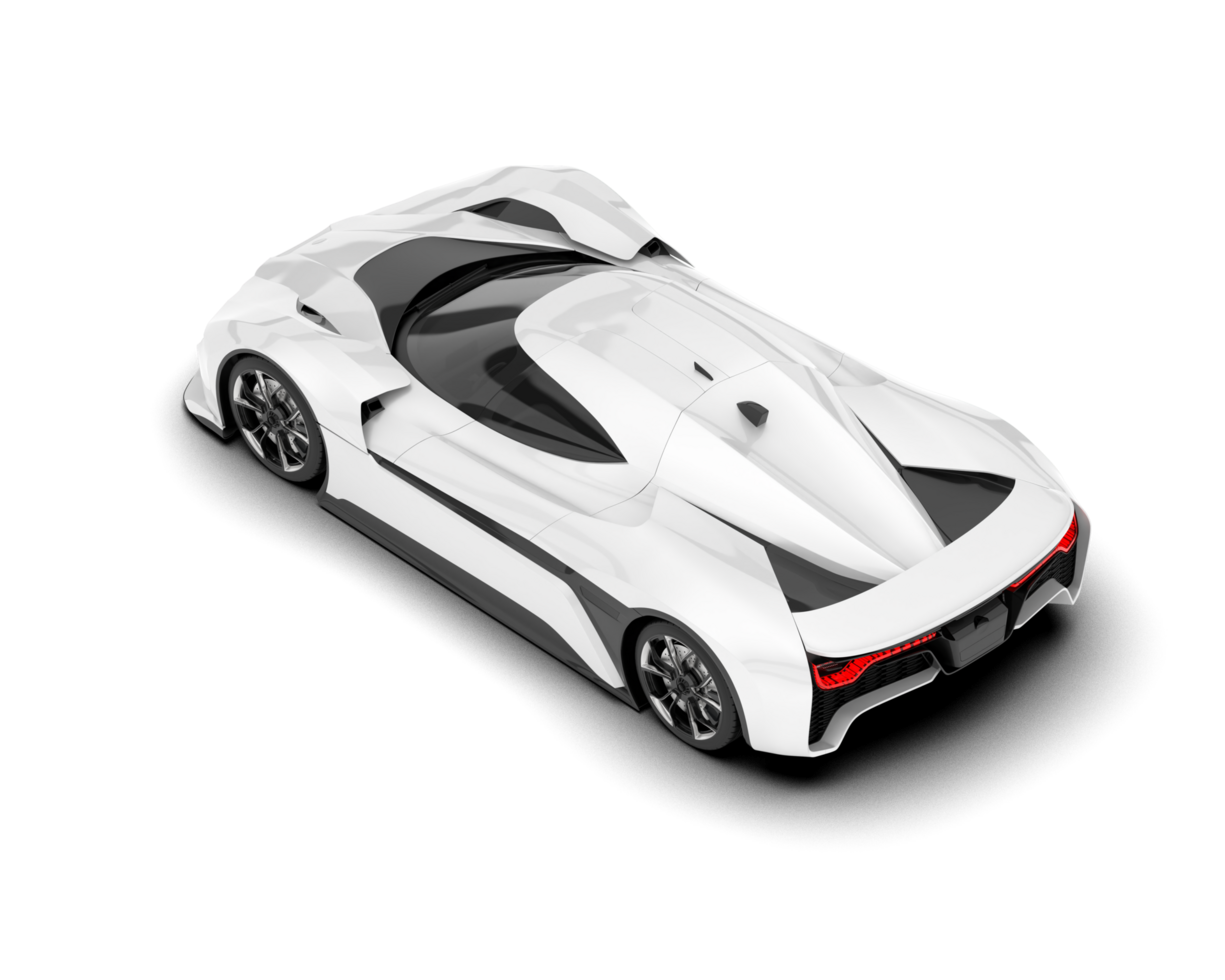 White sport car on transparent background. 3d rendering - illustration png