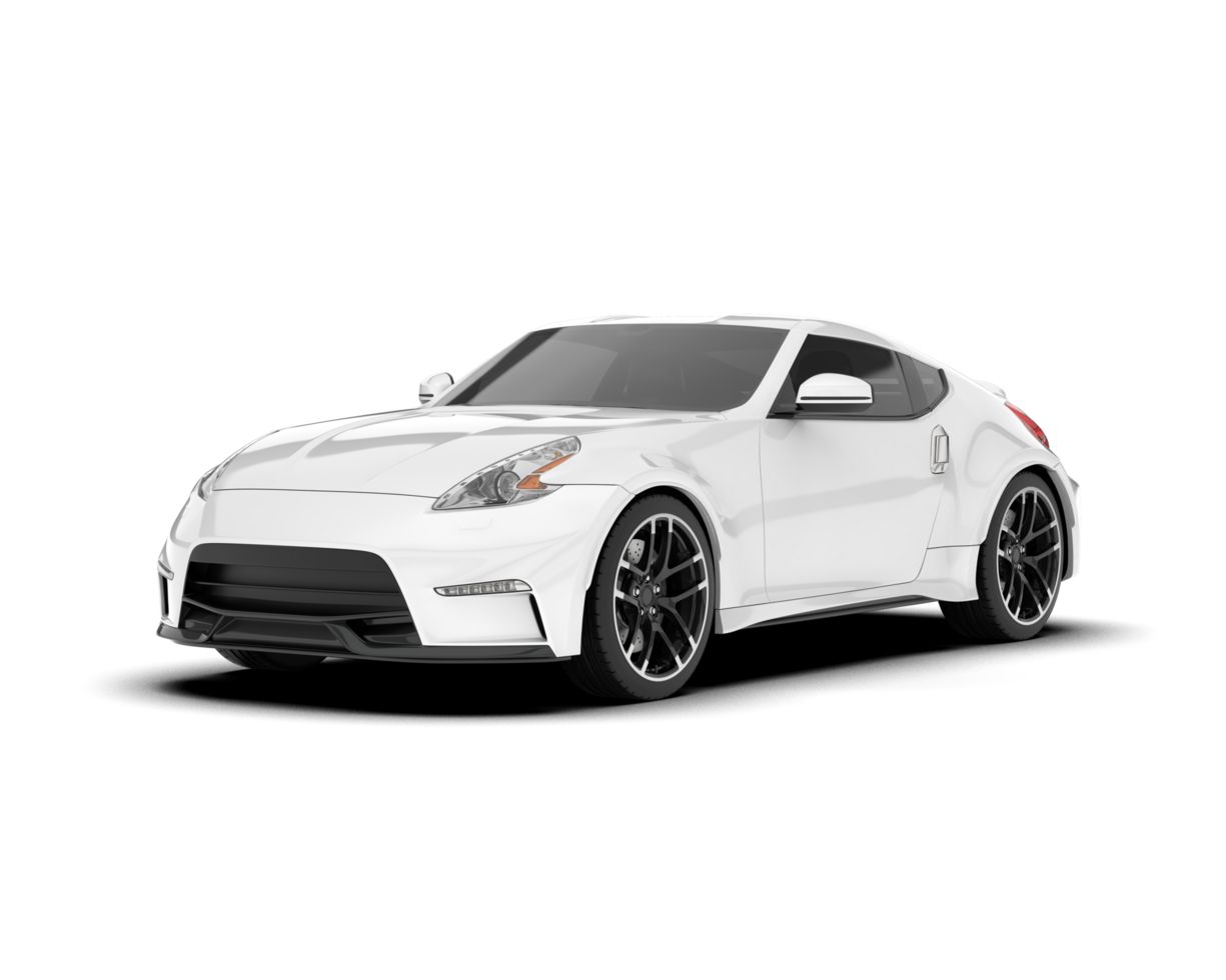 White sport car on transparent background. 3d rendering - illustration png