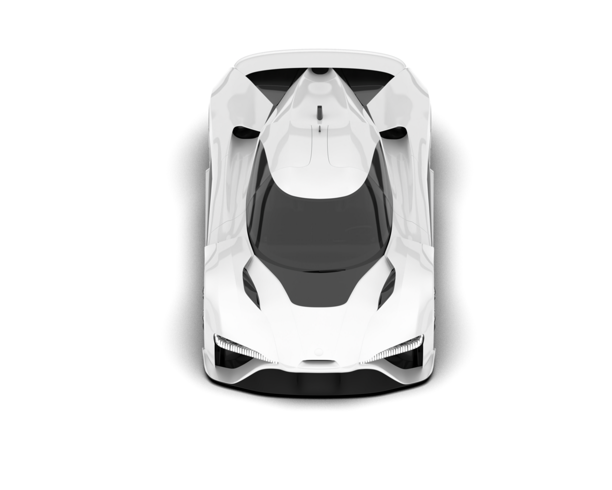 White sport car on transparent background. 3d rendering - illustration png