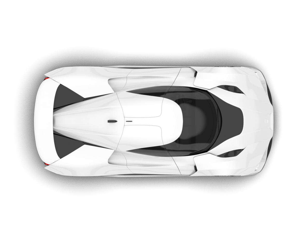 White sport car on transparent background. 3d rendering - illustration png