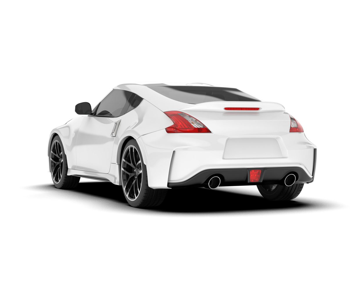 White sport car on transparent background. 3d rendering - illustration png