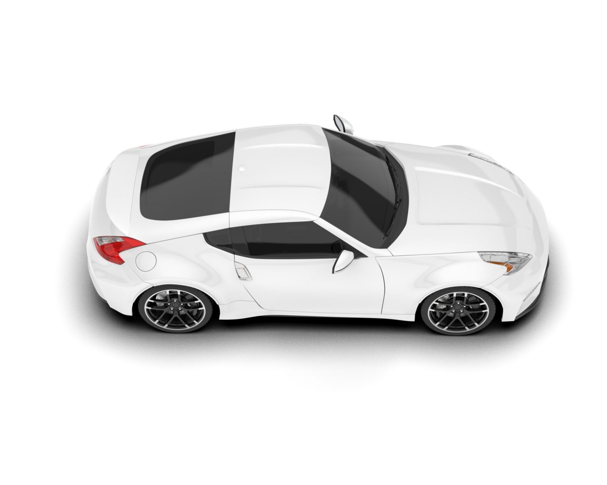 White sport car on transparent background. 3d rendering - illustration png