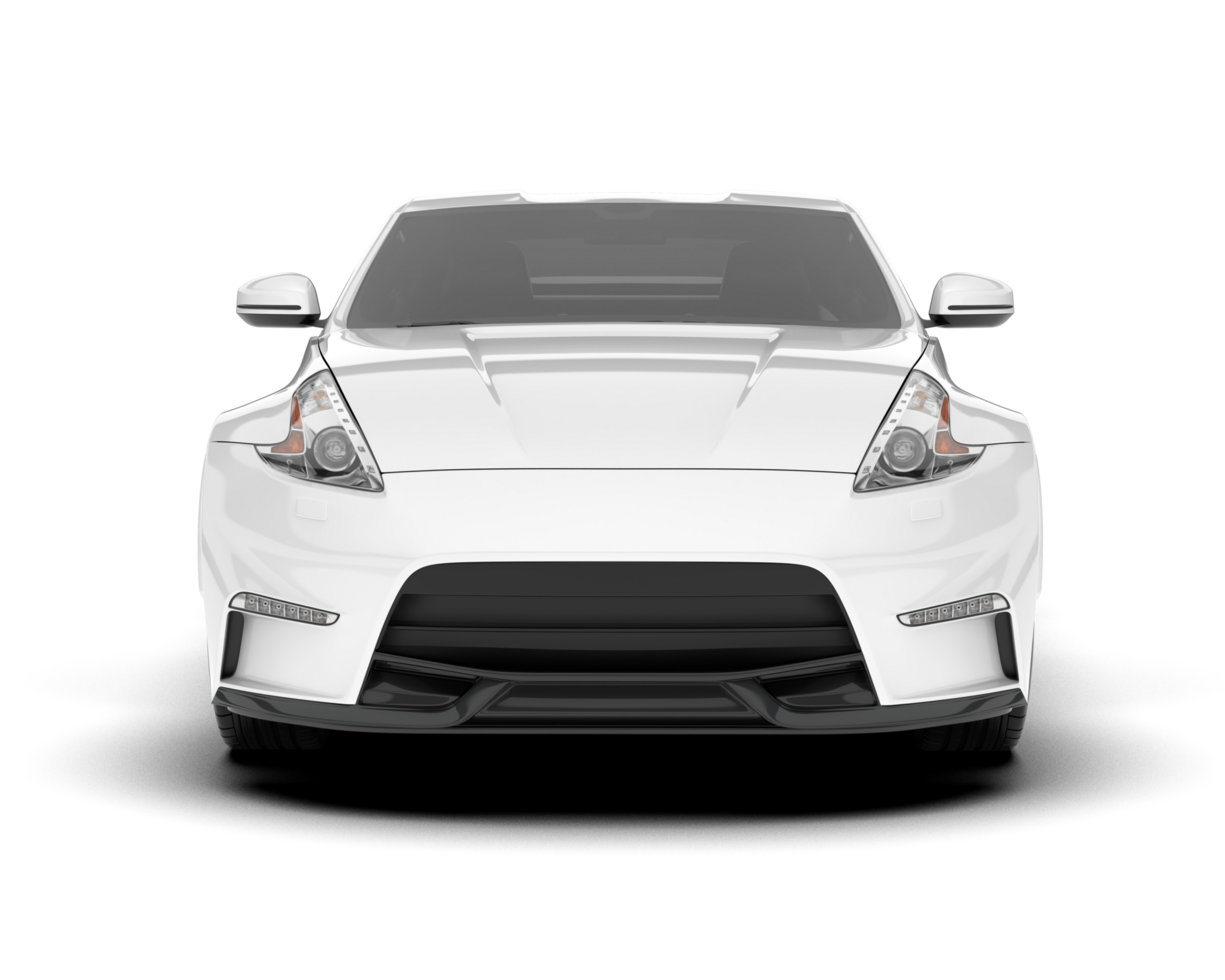 White sport car on transparent background. 3d rendering - illustration png