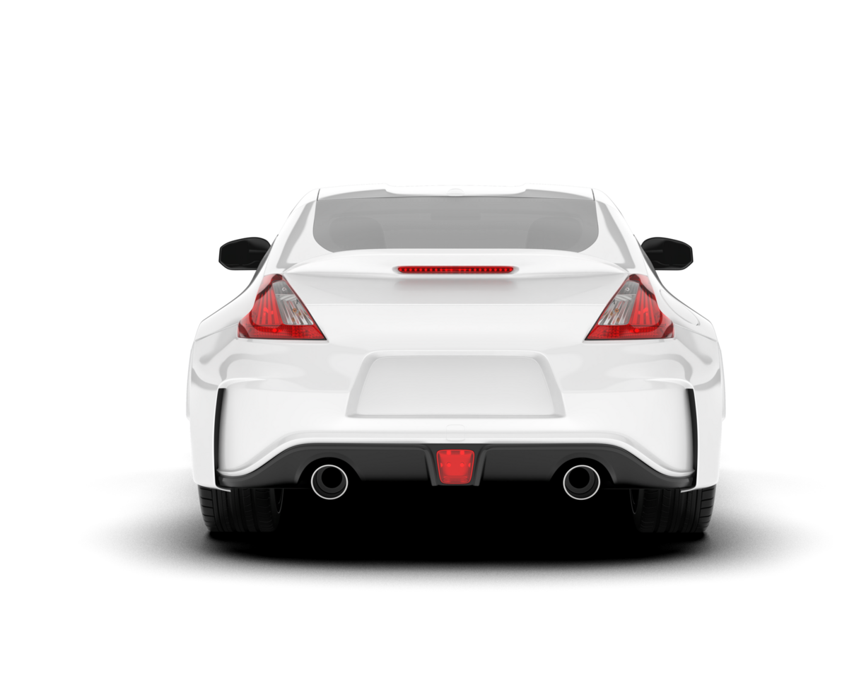 White sport car on transparent background. 3d rendering - illustration png
