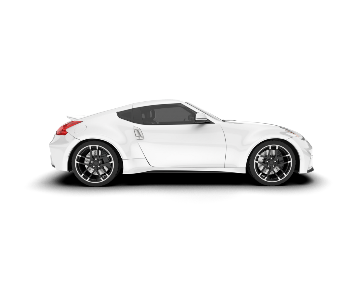 White sport car on transparent background. 3d rendering - illustration png
