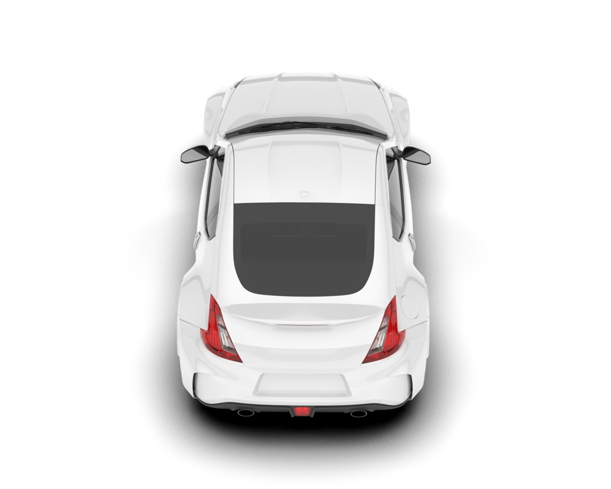 White sport car on transparent background. 3d rendering - illustration png