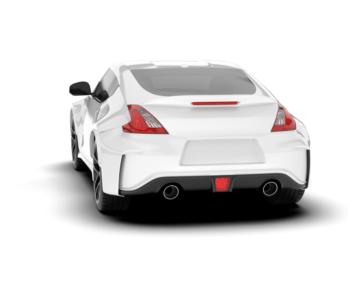 White sport car on transparent background. 3d rendering - illustration png