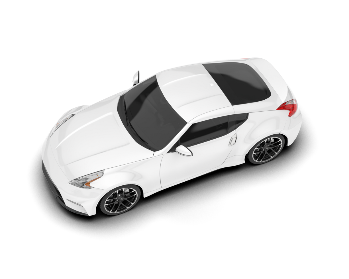 White sport car on transparent background. 3d rendering - illustration png