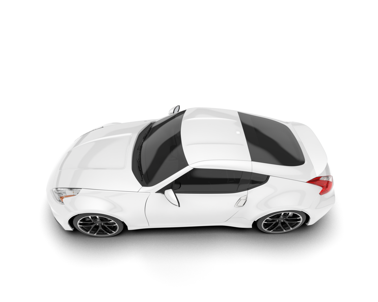 White sport car on transparent background. 3d rendering - illustration png