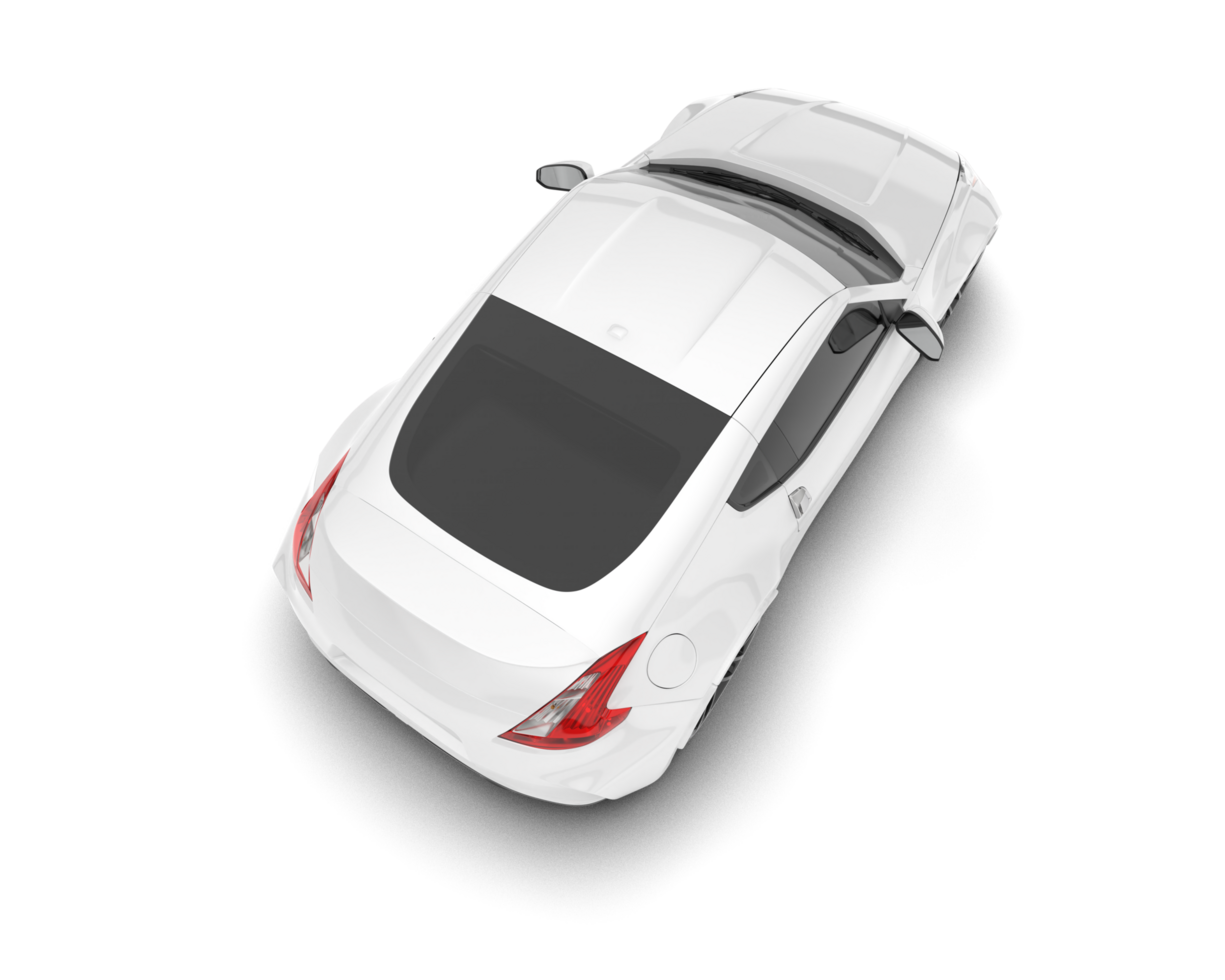 White sport car on transparent background. 3d rendering - illustration png