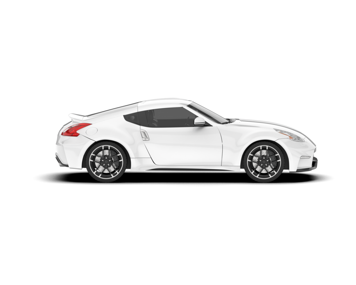 White sport car on transparent background. 3d rendering - illustration png