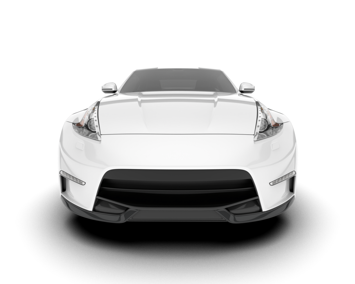 White sport car on transparent background. 3d rendering - illustration png