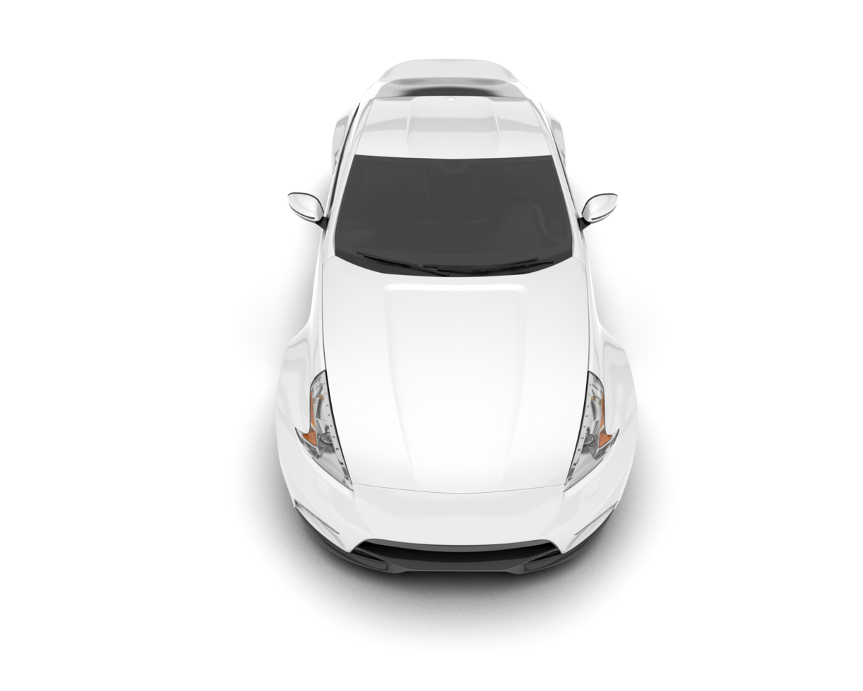 White sport car on transparent background. 3d rendering - illustration png