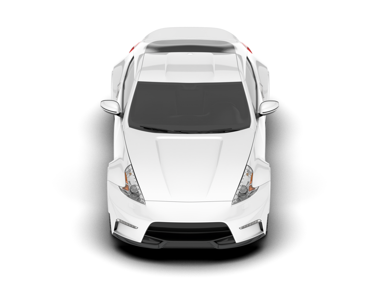 White sport car on transparent background. 3d rendering - illustration png