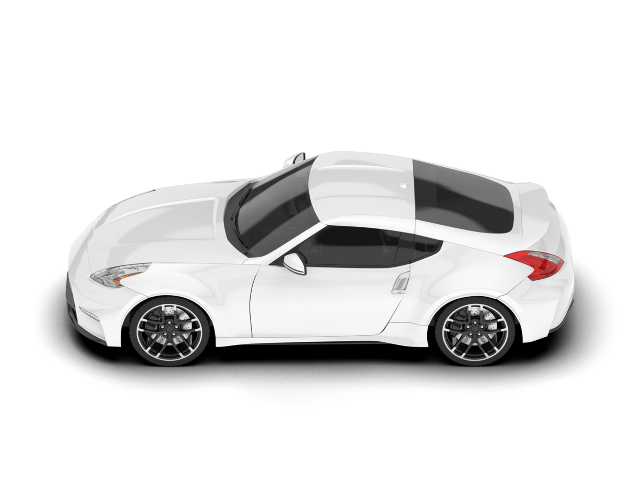 White sport car on transparent background. 3d rendering - illustration png