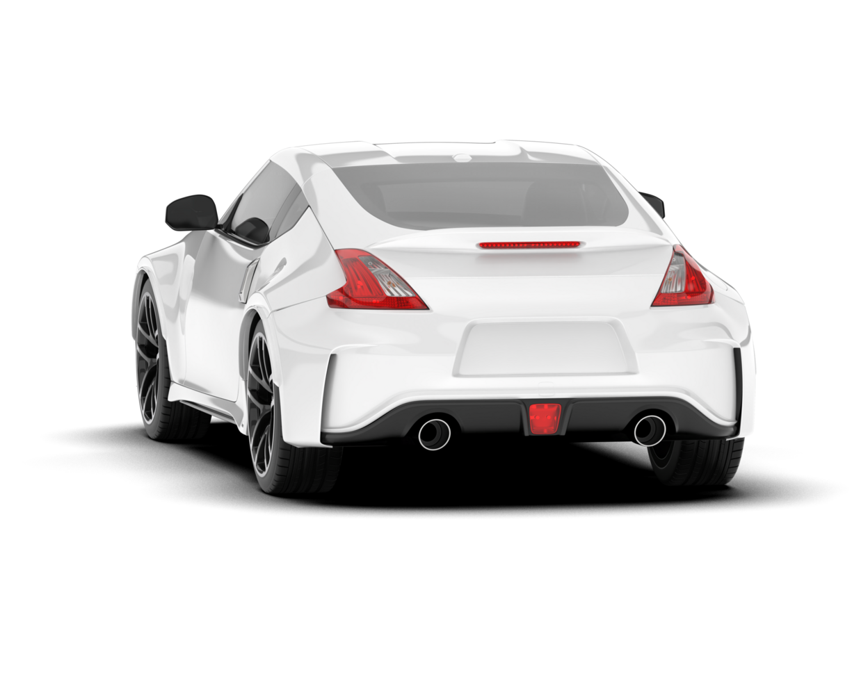 White sport car on transparent background. 3d rendering - illustration png