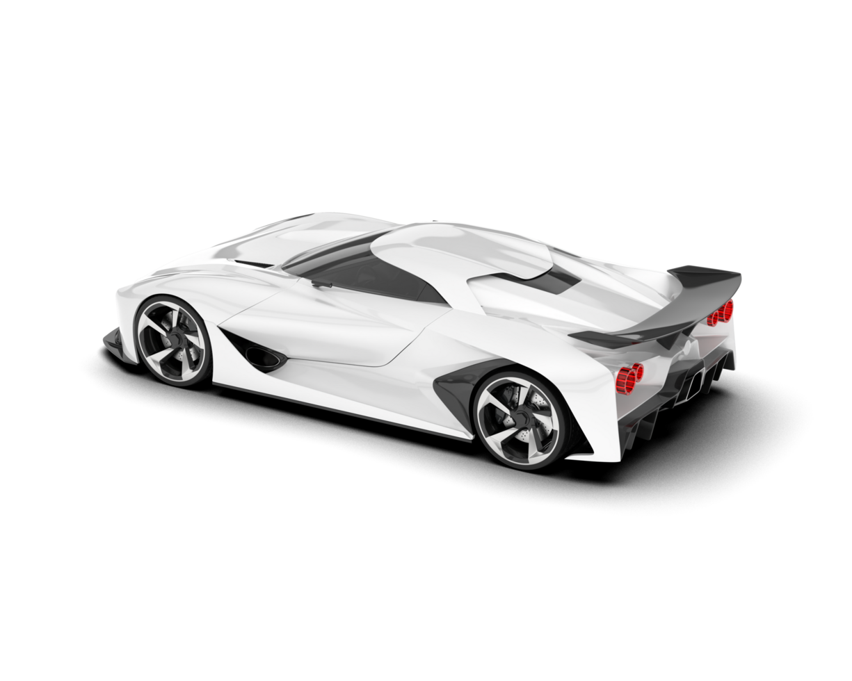 White sport car on transparent background. 3d rendering - illustration png