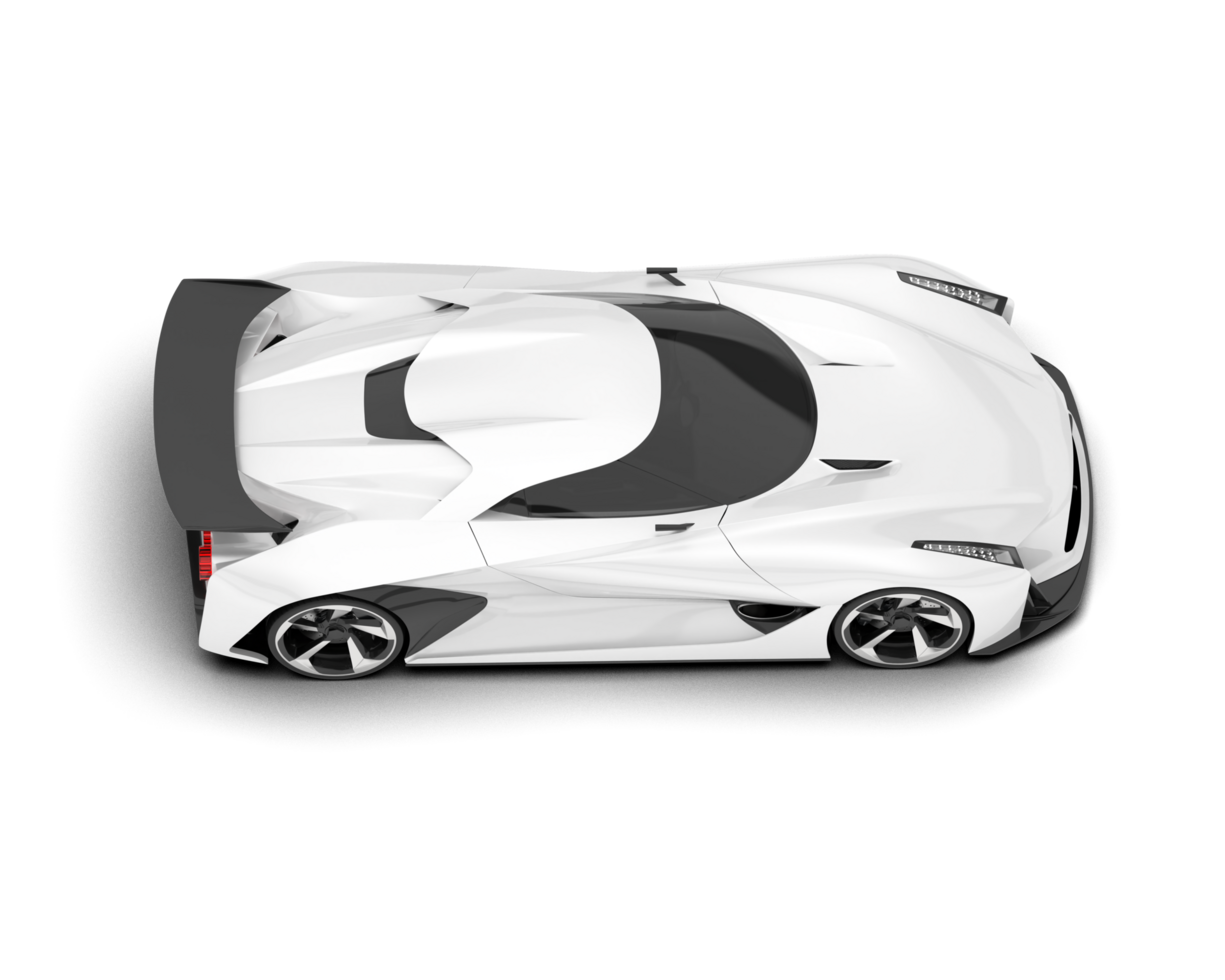 White sport car on transparent background. 3d rendering - illustration png