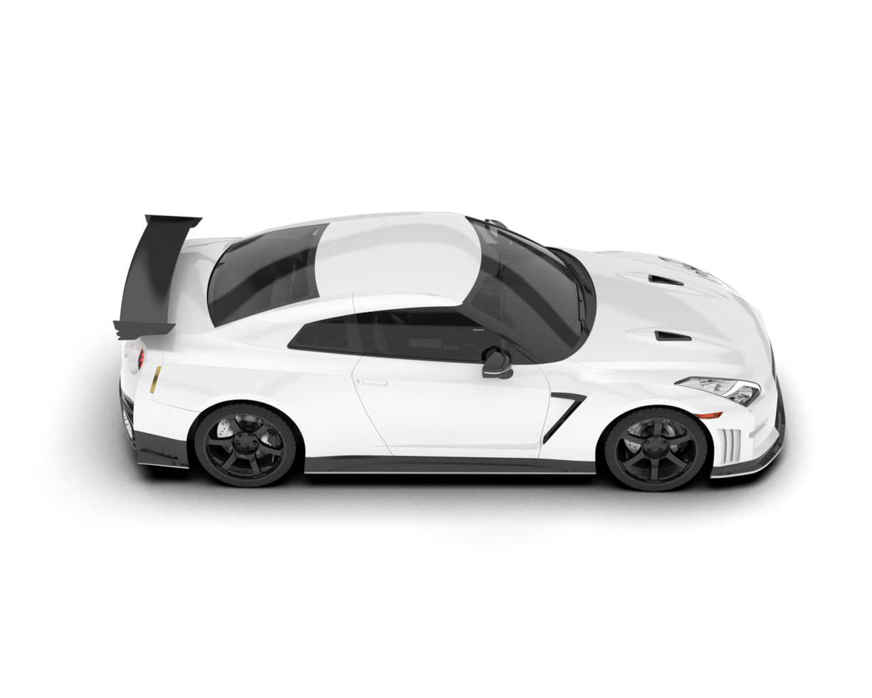 White sport car on transparent background. 3d rendering - illustration png