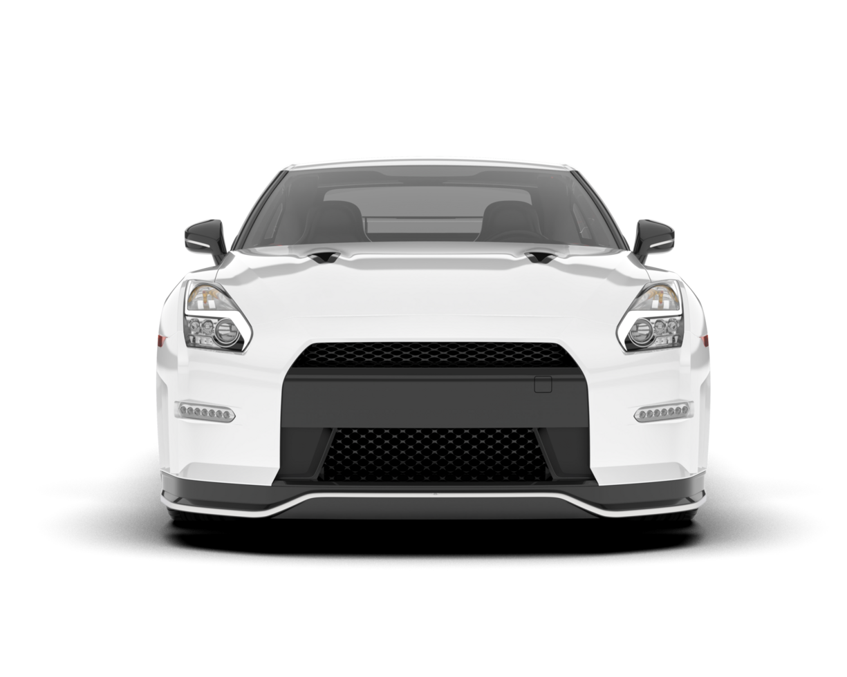 White sport car on transparent background. 3d rendering - illustration png