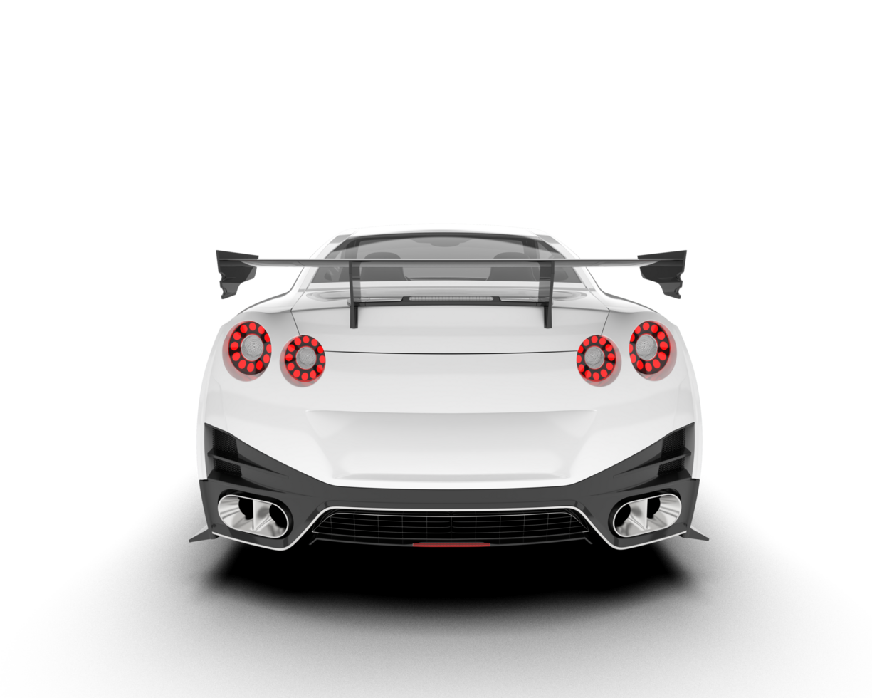 White sport car on transparent background. 3d rendering - illustration png