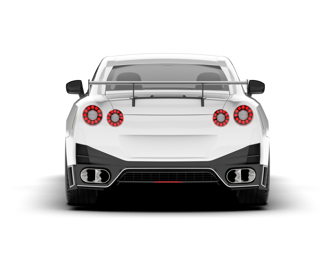 White sport car on transparent background. 3d rendering - illustration png