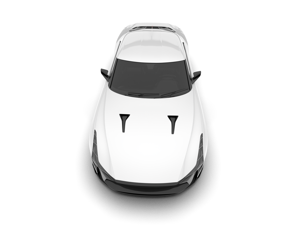 White sport car on transparent background. 3d rendering - illustration png
