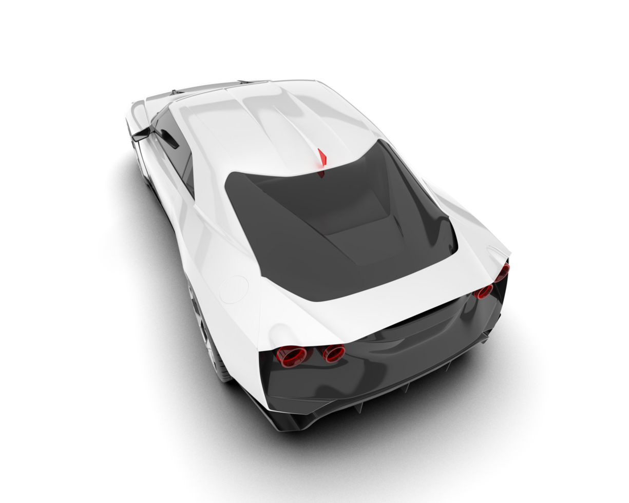 White sport car on transparent background. 3d rendering - illustration png