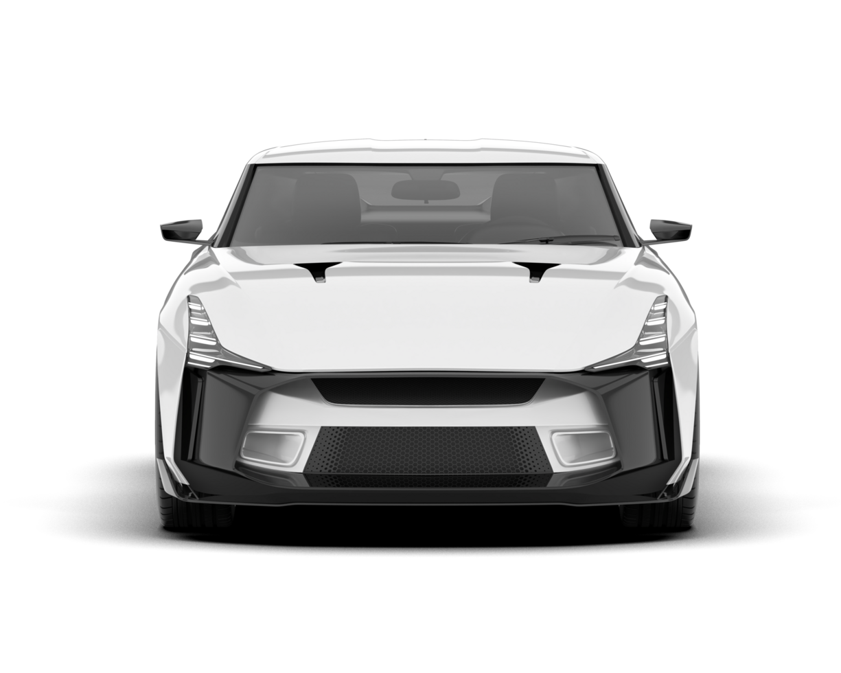 White sport car on transparent background. 3d rendering - illustration png