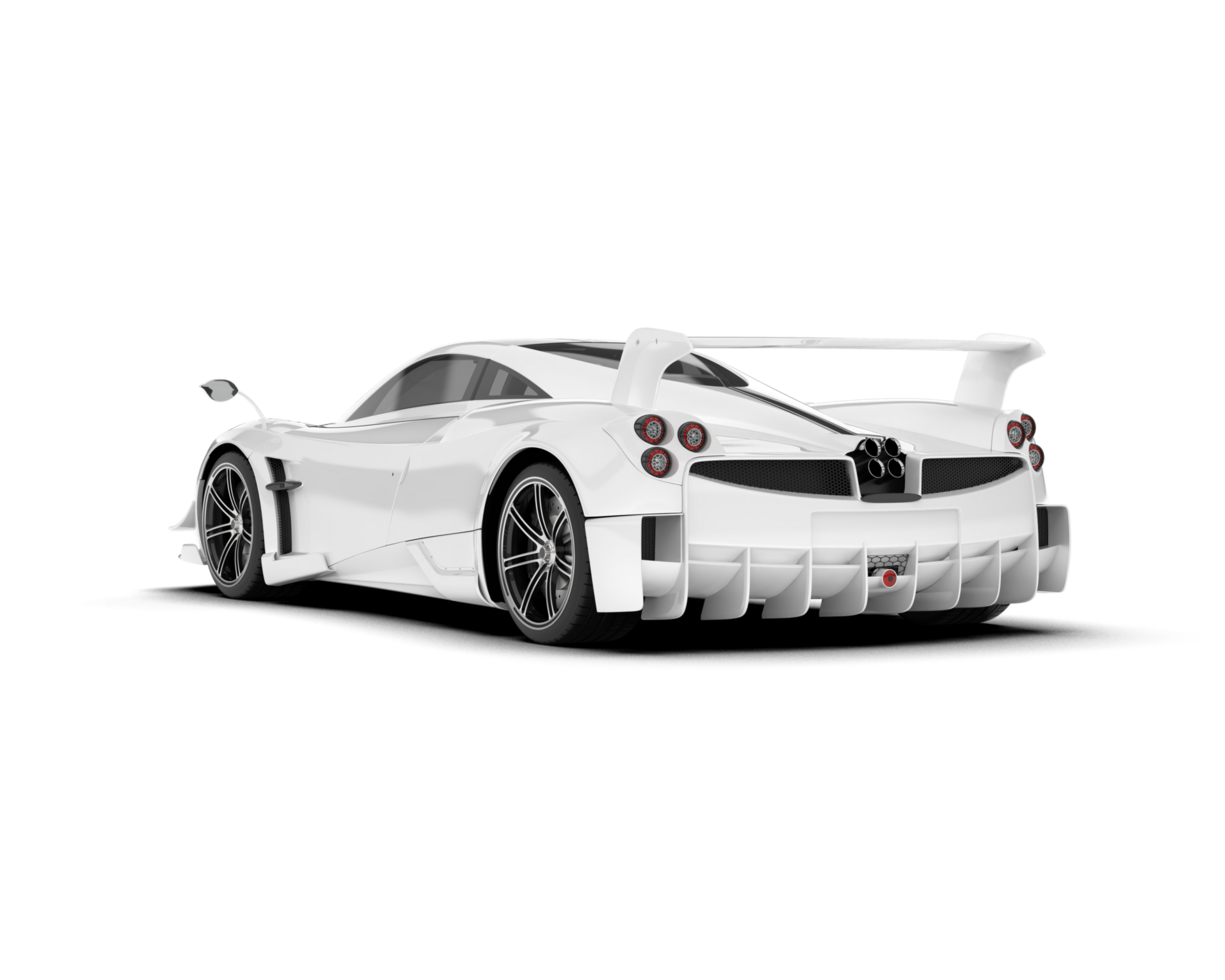 White sport car on transparent background. 3d rendering - illustration png