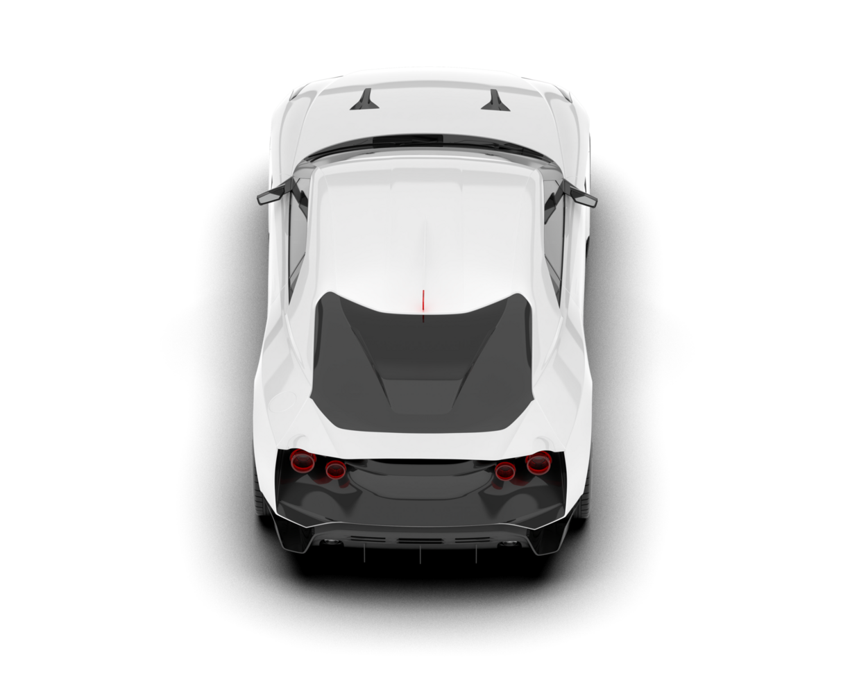 White sport car on transparent background. 3d rendering - illustration png