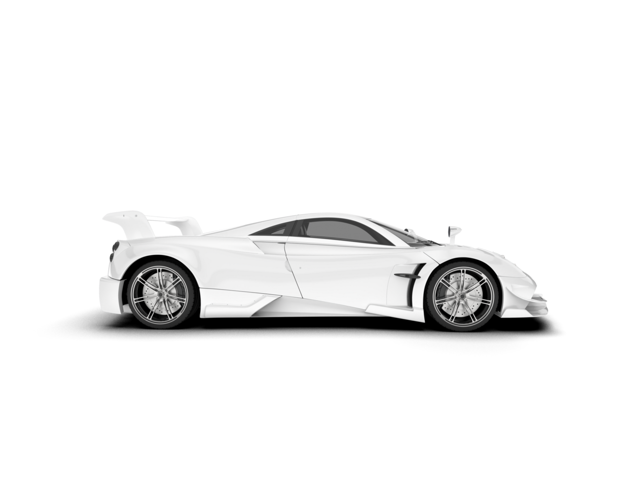 White sport car on transparent background. 3d rendering - illustration png