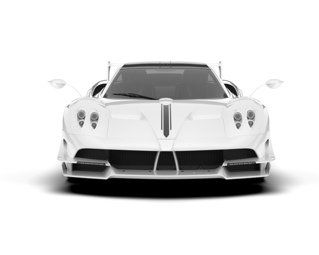White sport car on transparent background. 3d rendering - illustration png