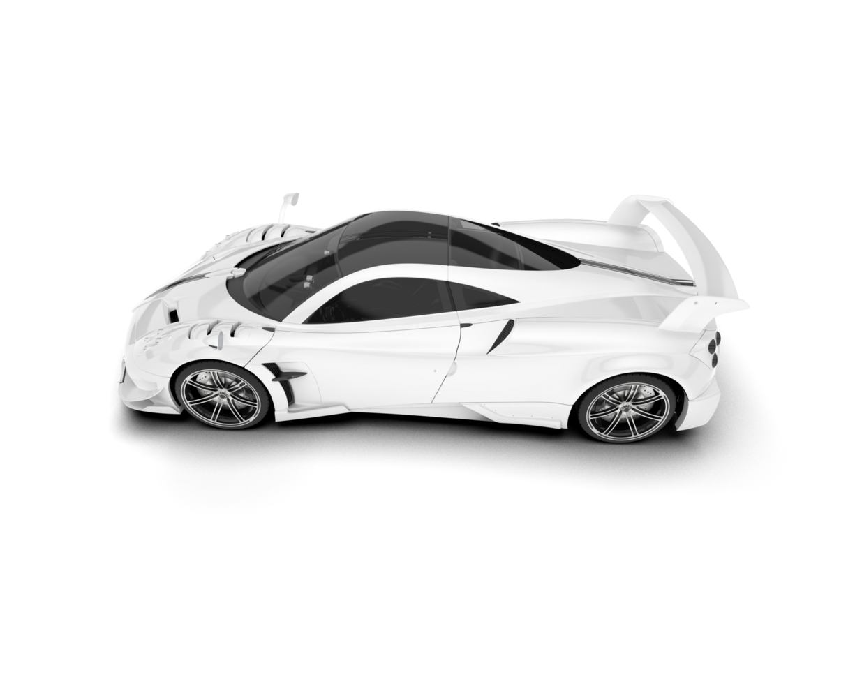 White sport car on transparent background. 3d rendering - illustration png