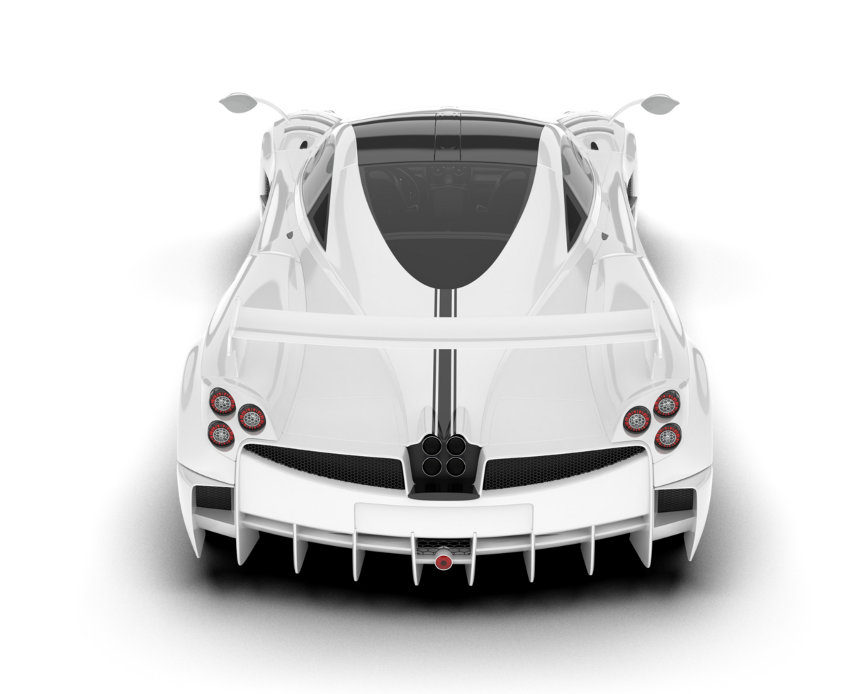 White sport car on transparent background. 3d rendering - illustration png