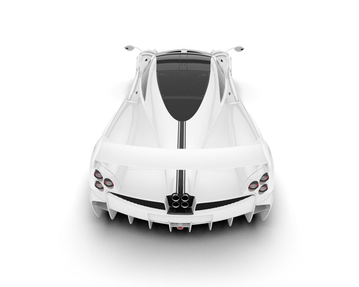 White sport car on transparent background. 3d rendering - illustration png