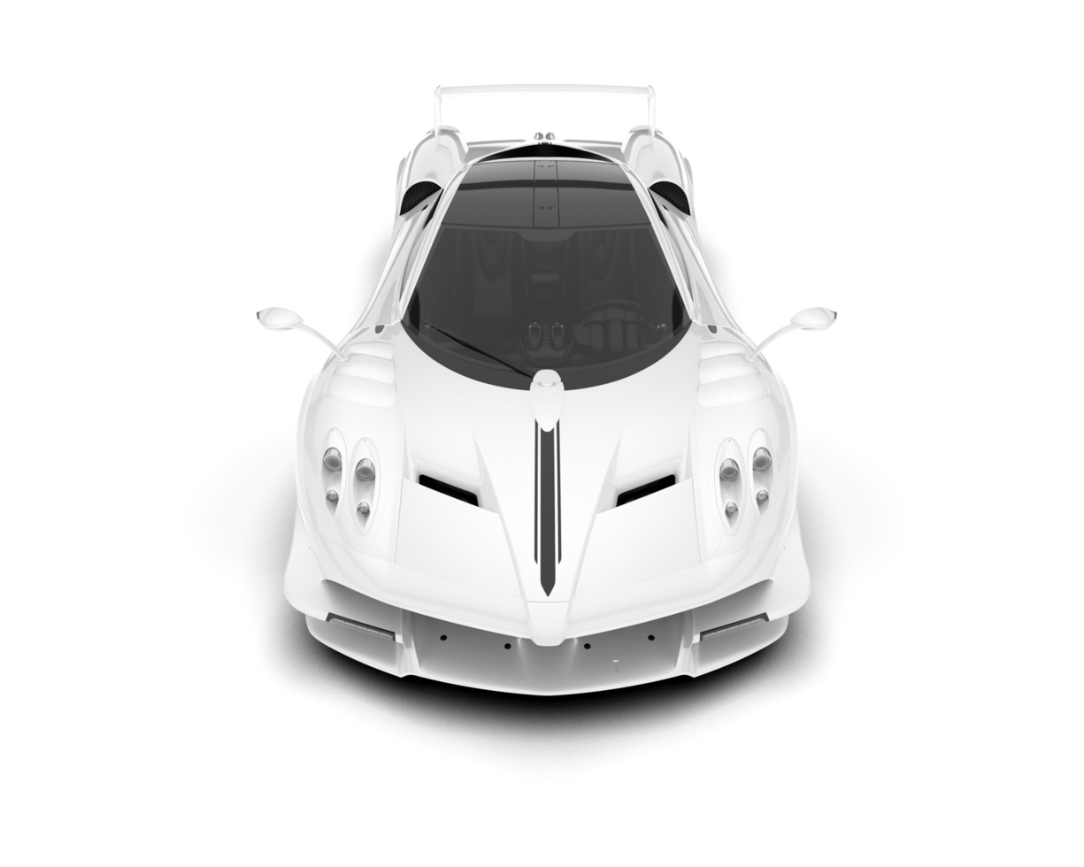 White sport car on transparent background. 3d rendering - illustration png