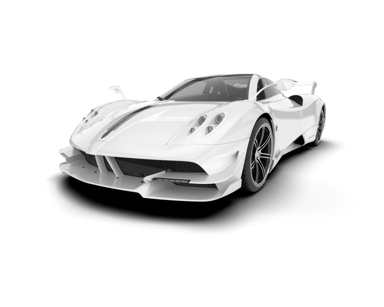 blanco deporte coche en transparente antecedentes. 3d representación - ilustración png