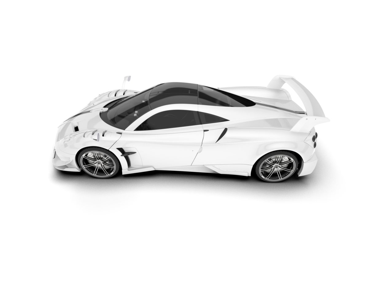 White sport car on transparent background. 3d rendering - illustration png